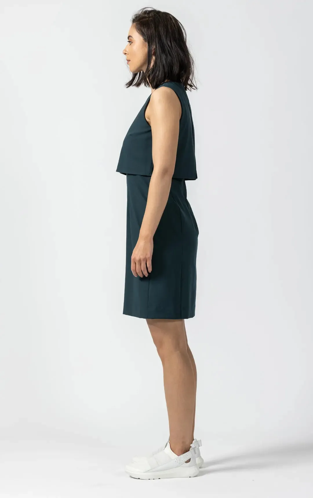 WOOL BLEND SHIFT DRESS - CLEARANCE