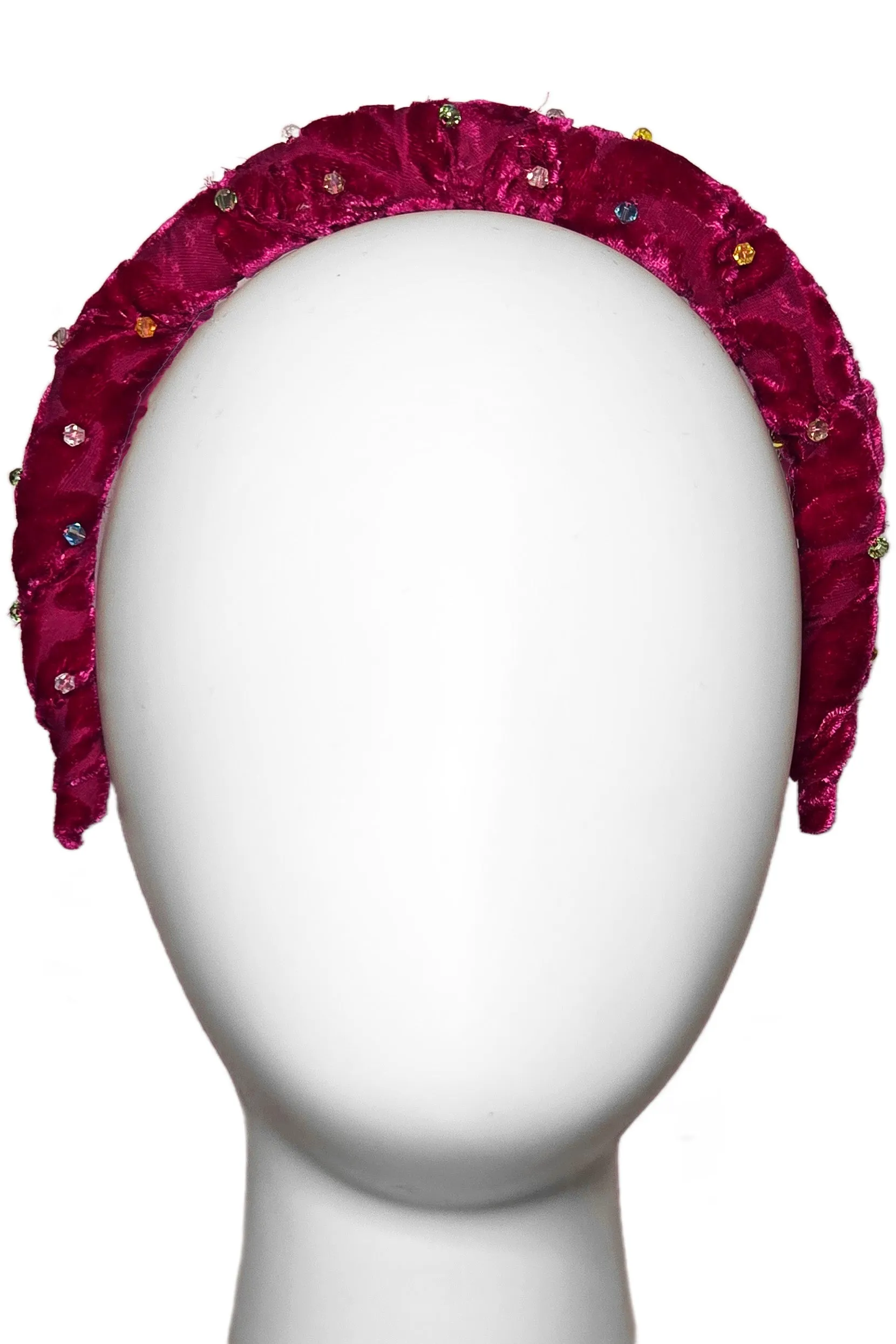 Wrapped Velvet Headband - Magenta & Multi