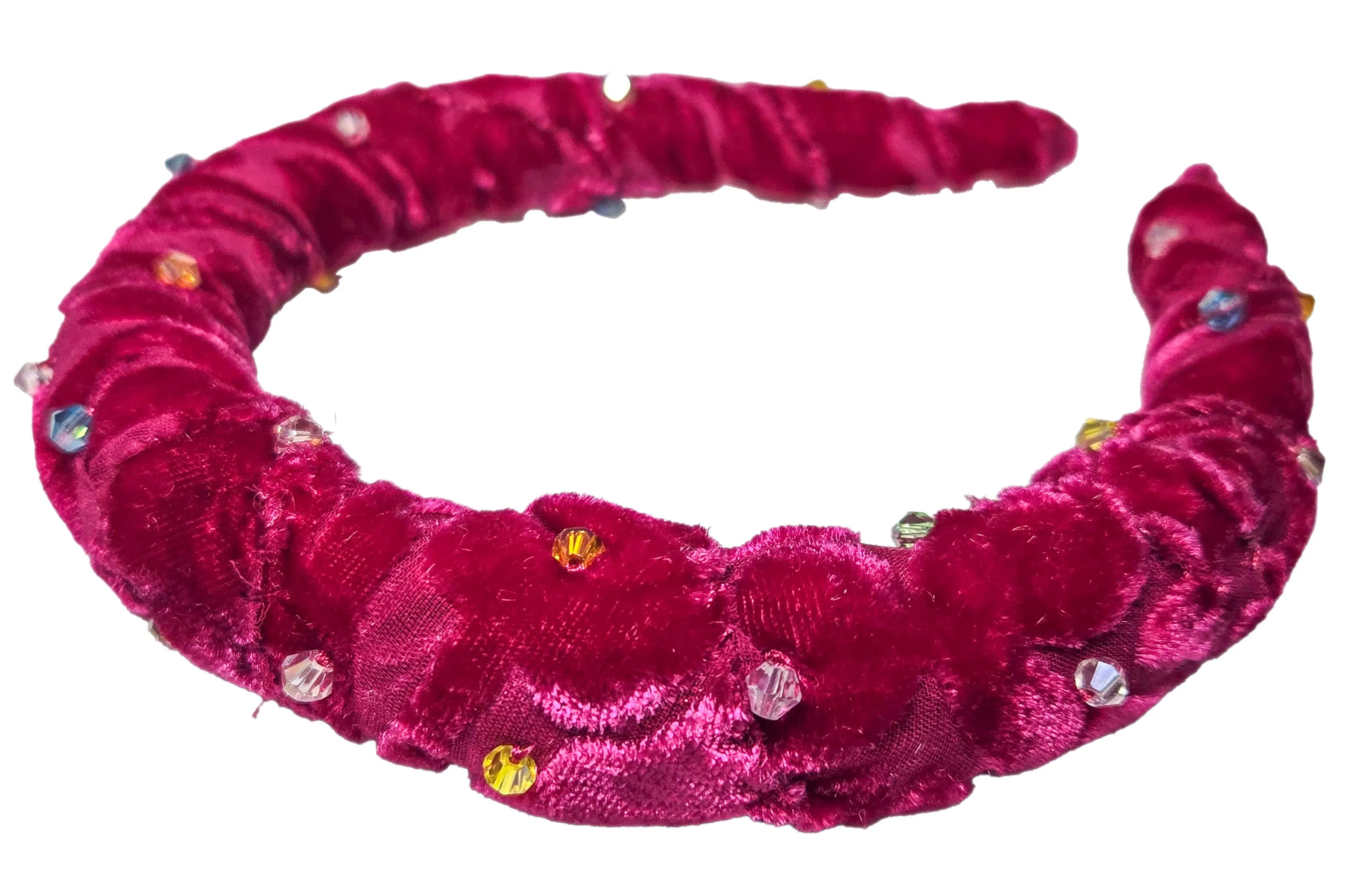 Wrapped Velvet Headband - Magenta & Multi